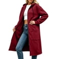 thumbnail image 3 of Perfectbot Women's Maxi Hooded Sweatshirt Coat, Oversized Side Slits Full Zip Jacket Fall Casual Outerwear, 3 of 7