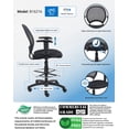 thumbnail image 4 of Boss Office Chaise de Dessin en Tissu avec Dossier en Maille et Accoudoirs Réglables en Noir, 4 of 7