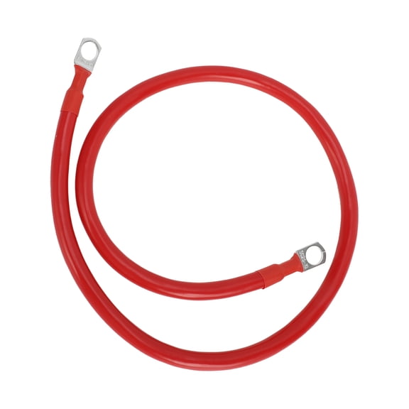 Unique Bargains 1 Pc 4 AWG Gauge 2.5FT Copper Battery Inverter Cable 3/8" Lug Universal Red