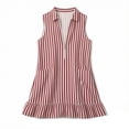 thumbnail image 5 of Sentmoon Robes d'Été pour Femmes 2026 à Rayures Imprimées Sans Manches à Col à Revers Coupe Régulière Robe de Cocktail pour Femmes pour les Vacances et les Réunions de Famille S-TTG, 5 of 5