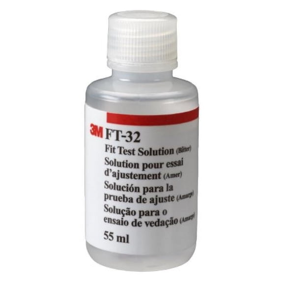 3M FT-32 Bitter Fit Test Solution - For Use with 3M Qualitative Fit Test Apparatus FT-30, 55 milliliter Bottle, 1 Count