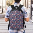 thumbnail image 5 of Xecao Skull starry sky flower print Travel Backpack, Large Computer Backpack for Men Women, College School Rucksack Book Bag, 5 of 5