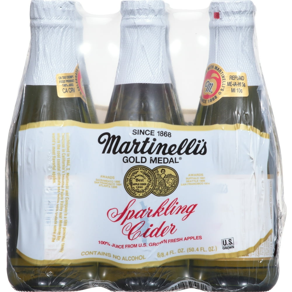 Martinelli's Gold Medal Sparkling Cider 100 Juice from Apple, 8.4 Fl
