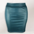 thumbnail image 2 of Women's Shiny Metallic Mini Skirt - Wet Look PVC Leather Stretch Pencil Party Skirt, 2 of 3