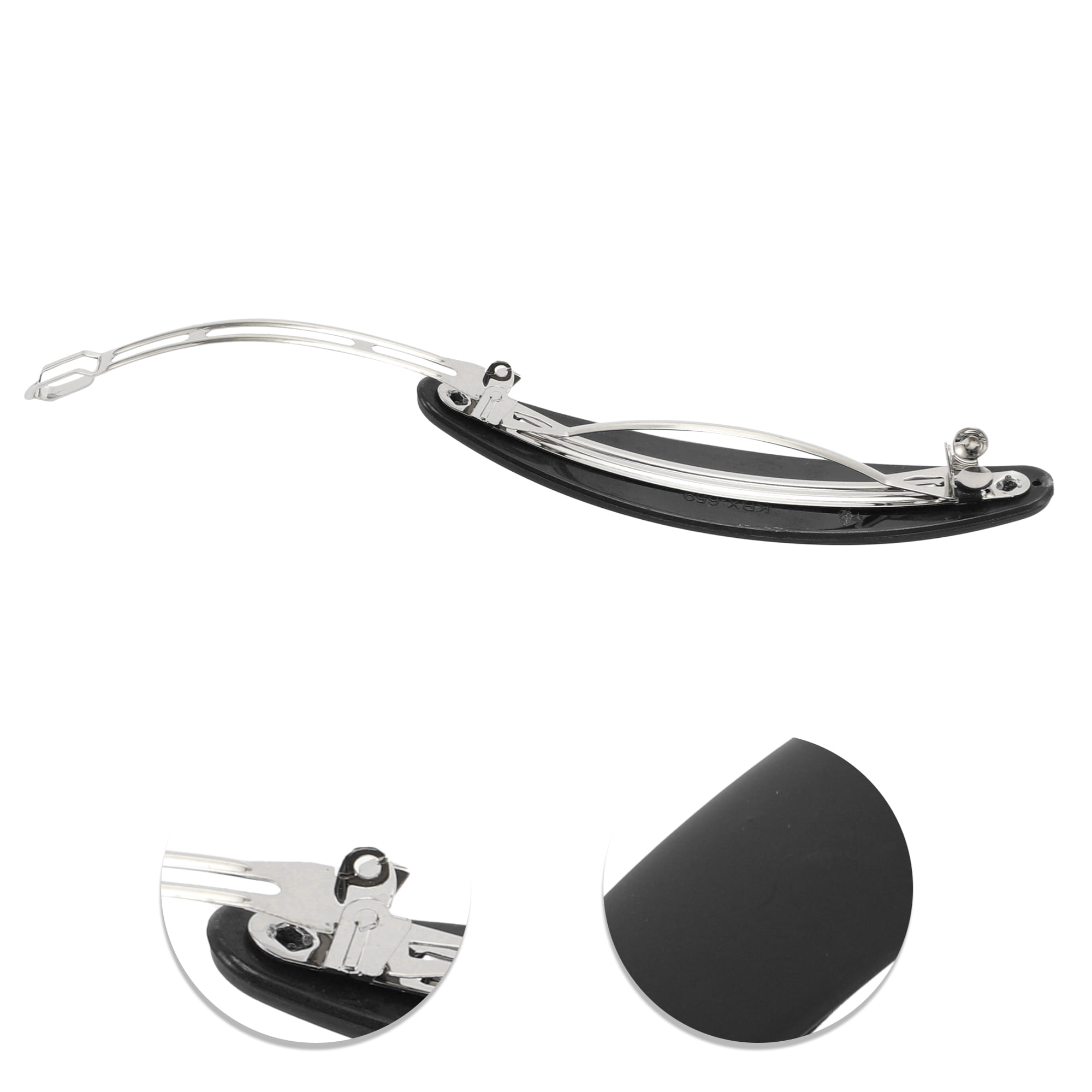 Unique Bargains Elegant Classic Oval Shape Hair Clips Hairdo Clips Black 4.13"x0.87"x0.71"
