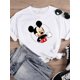 thumbnail image 1 of Disney Cartoon Clothing Casual Tee Shirt Mickey Mouse Women Holiday Summer Short Sleeve Print Fashion Graphic T-shirtsL Gao Jinjia LED, 1 of 2