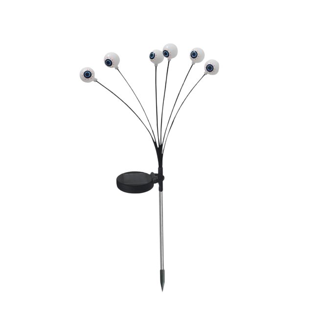 Luces solares con forma de globo ocular para Halloween, luces LED solares para jardín, luces solares para caminos, decoración navideña para patio 6 luces rojas