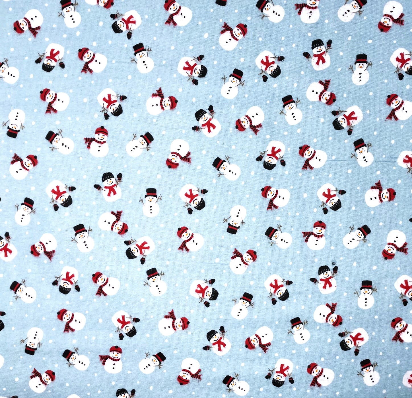 1 Yard - Snowman on Light Blue Flannel Fabric (Great for Quilting, Sewing, Craft Projects, Throw Pillows & More) 1 Yard X 44" Wide