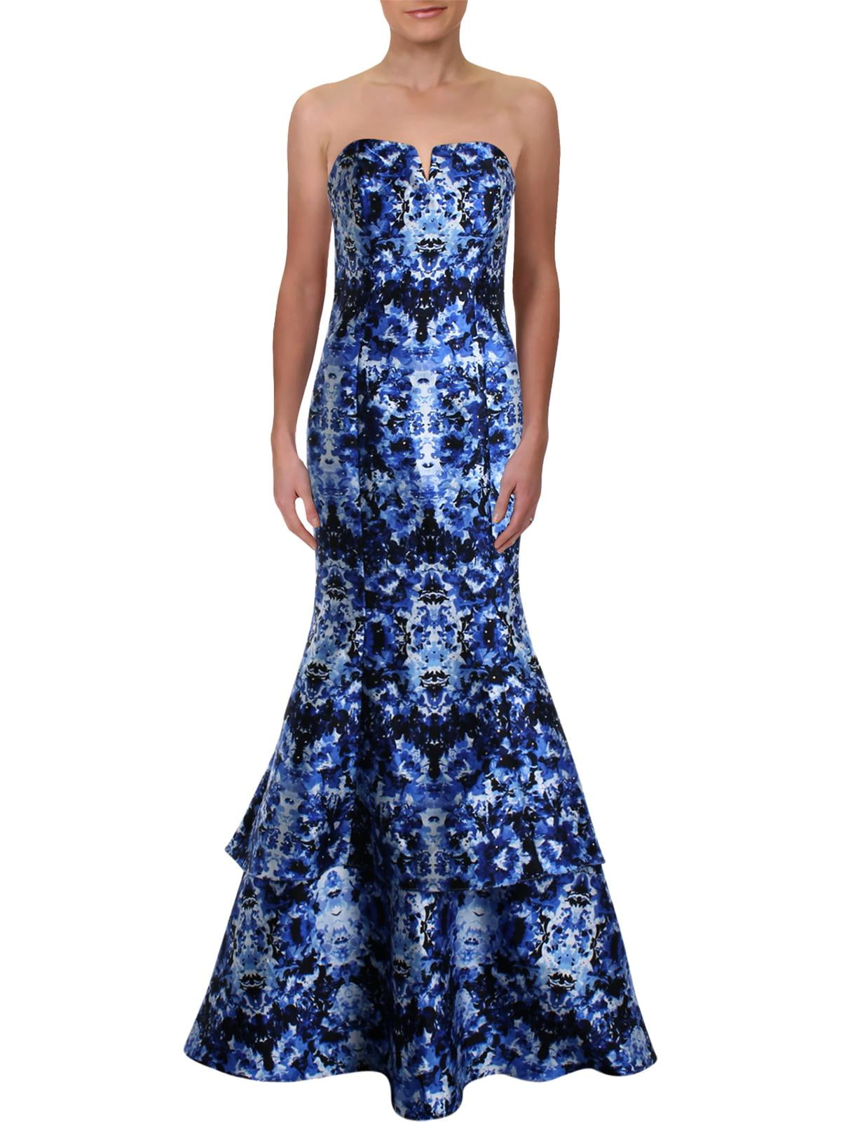 printed evening dress