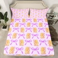 thumbnail image 2 of Manfei Merry Christmas Full Size Sheets,Purple Bowtie Bow Bed Sheets,Xmas Gingerbread Man Sheet Sets For Girls,Breathable Home Decor,4 Pieces, 2 of 7
