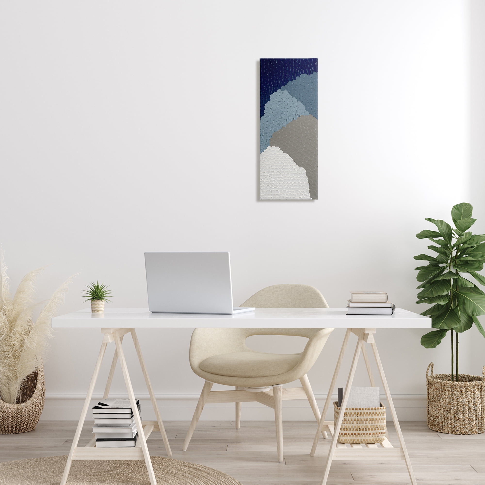 Stupell Industries Cascading Shapes Abstract Abstract Painting Gallery Wrapped Canvas Art Print Wall Art, 10 x 24