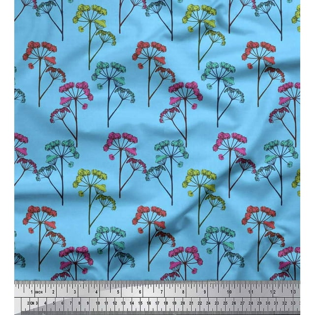 Soimoi Georgette Viscose Fabric Flower Artistic Fabric Prints by Yard 42 Inch Wide