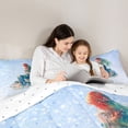 thumbnail image 4 of Feelyou Dreamy Fairy Mermaid Princess Twin Bedding Sets for Kids Boys Girls, Glitter Starry Sky Stars Bedding Comforter Set, Blue, Reversible, 7 Pieces, 4 of 7