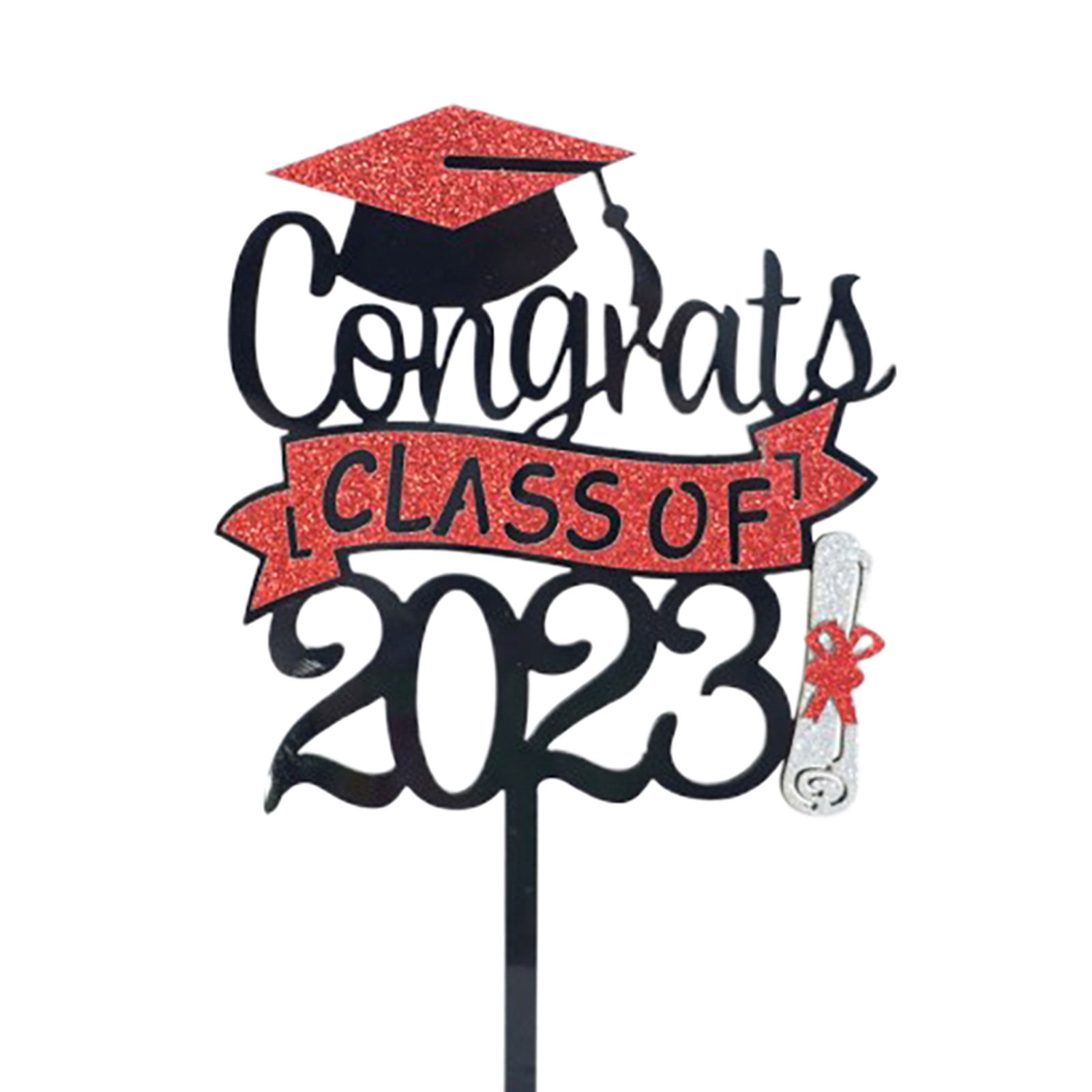 huanledash Cake Topper Hollow Bachelors Hat Decorative Glitter