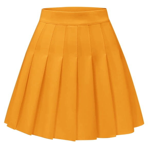 Women'S Fashion Casual Solid Color Pleated Mini Skirt Versatile All Short A-Line Design