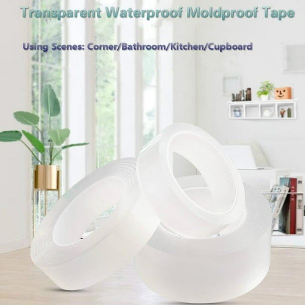 Cinta Cinta adhesiva transparente impermeable para fregadero de cocina (0,5 mm x 20 mm x 3 m) Wdftyju Libre de BPA
