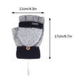 thumbnail image 3 of Elainilye Fashion Winter Gloves For Men And Women Winter Cold Protection Warm USB Heating Gloves Windproof Half Bare Finger Knit Gloves,Gray, 3 of 9