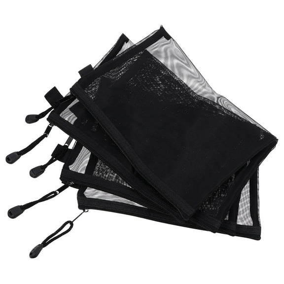 KALLORY 10Set Nylon Mesh Bags Black Transparent Design for Travel and Home Use