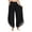 Black, variant on Women's Loose Palazzo Pants Elastic Waist Split Skirt Pants Wide Leg Flowy Casual Lounge Trousers - Gray - S
