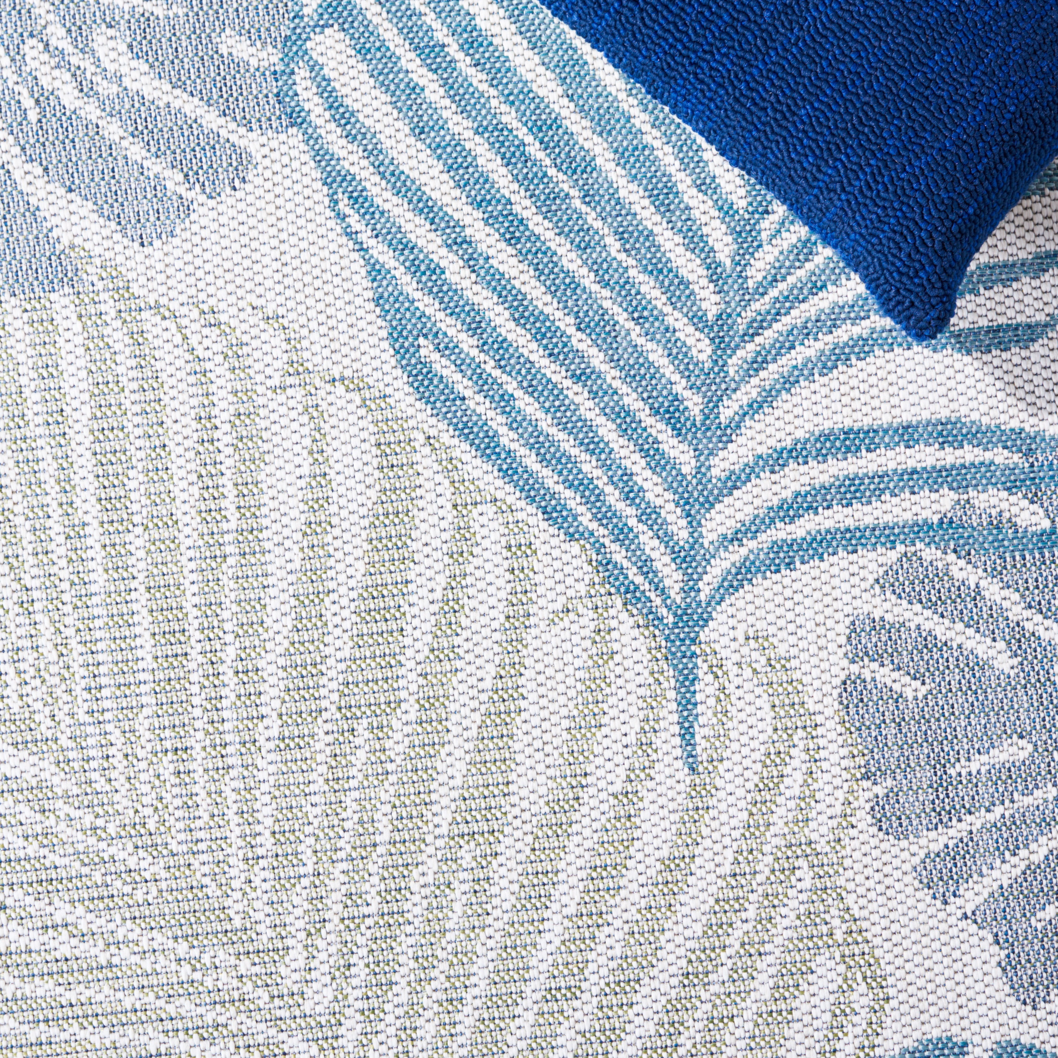 Safavieh Courtyard Nicholas Botanical Indoor/Outdoor Area Rug, Beige/Green Blue, 8' x 10'