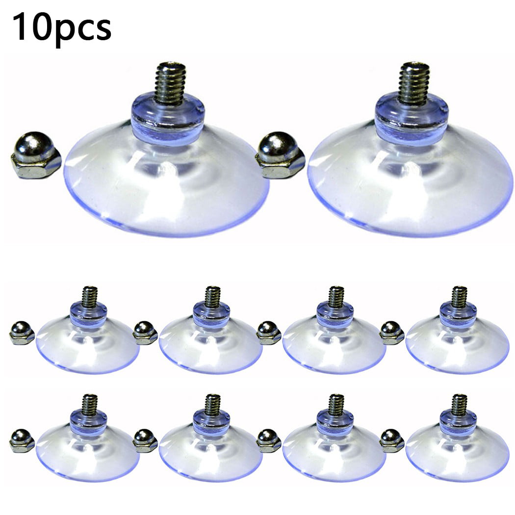 40mm Clear Nut Thumb Screw Suction Cups/Pads Rubber/Plastic Suckers Turn Nut