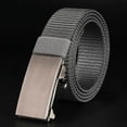 thumbnail image 1 of Cinturón táctico para hombre, elástico, ligero, ajustable, estilo militar, hebilla plateada B08, 1 of 5