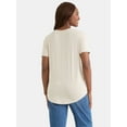 thumbnail image 5 of Time and Tru Women's V-Neck Tunic Tee with Short Sleeves, Sizes XS-XXXL, 5 of 5