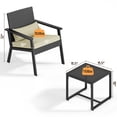 thumbnail image 2 of Outdoor Leisure Wicker Furnishing Pack Equipped with Clear Glass Table for Courtyard, Balcony and Entry Porch, Gray, 2 of 9
