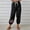 (Fashion 19)Black, variant on Women's Independence Day Print Solid Color Casual Long Pants Summer Breathable Long Pants with Drawstring and Pockets