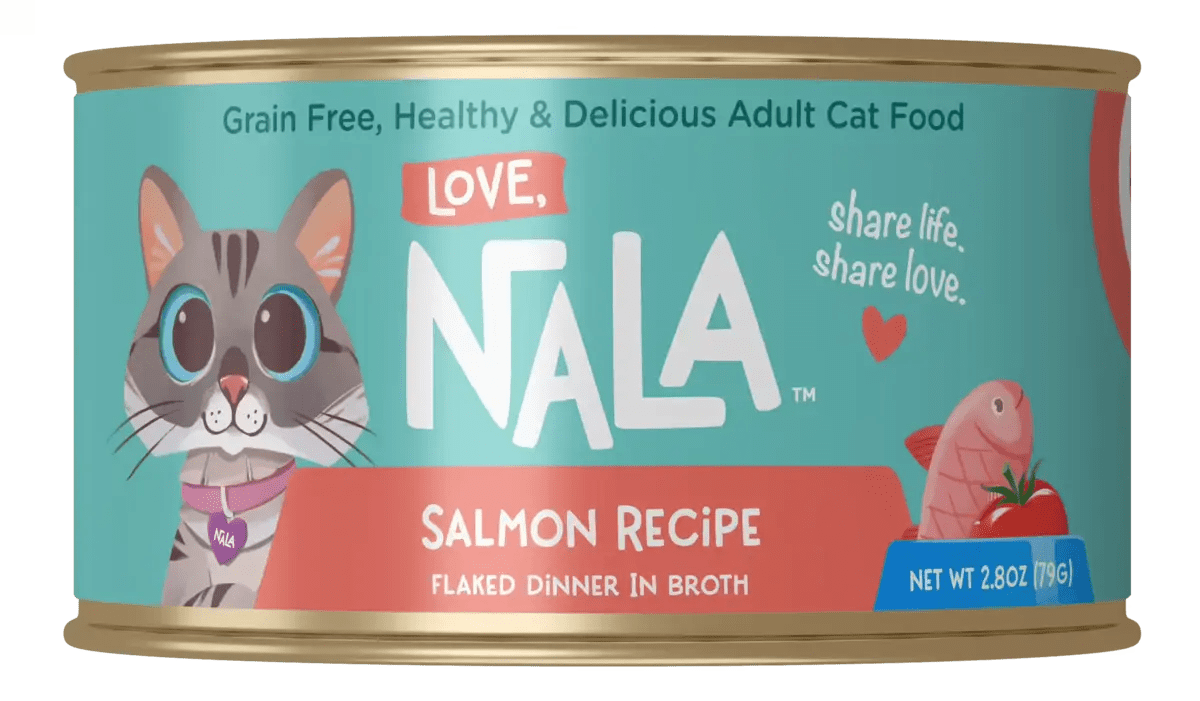 (4 pack) Love, Nala Flaked Salmon Recipe in Broth Adult Wet Cat Food - product image
