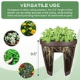 thumbnail image 6 of Aoodor Deck Railing Planter Boxes Set of 4, 12 Inch Rattan Pattern Round Outdoor Planters with Adjustable Brackets for Patio, Balcony, Fence, Brown, 6 of 7