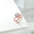 thumbnail image 4 of Gem Stone King 18K Rose Gold Plated Silver Moissanite Wedding Engagement Ring Band Bridal for Women (1.62 Cttw, Available in Size 5, 6, 7, 8, 9), 4 of 5
