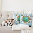 thumbnail image 4 of Ambesonne Travel Throw Pillow Cover 2 Pack, World Landmarks Around Globe, 16", Multicolor, 4 of 7