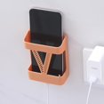 thumbnail image 3 of 2 Pcs Wall Mount Phone Holder Self-Adhesive Wall,Wall Mount Remote Holder Phone Stand With Data Cable Receiving Hole/Self Adhesive Media Storage Racks Organizers, 3 of 5