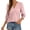 Pink, variant on Kukoosong Women's Casual V-Neck 3/4 Sleeve Crop Top with Smocked Cuffs, Soft Polyester Blouse for Daily Wear and Party, Comfort Fit Fashion Tops for Women