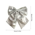 thumbnail image 3 of Sparkling Sequined Christmas Bow, Glittering Holiday Accent for Tree Topper and Gift Wrapping, Versatile Decoration for Door and Party Settings(Silver), 3 of 6