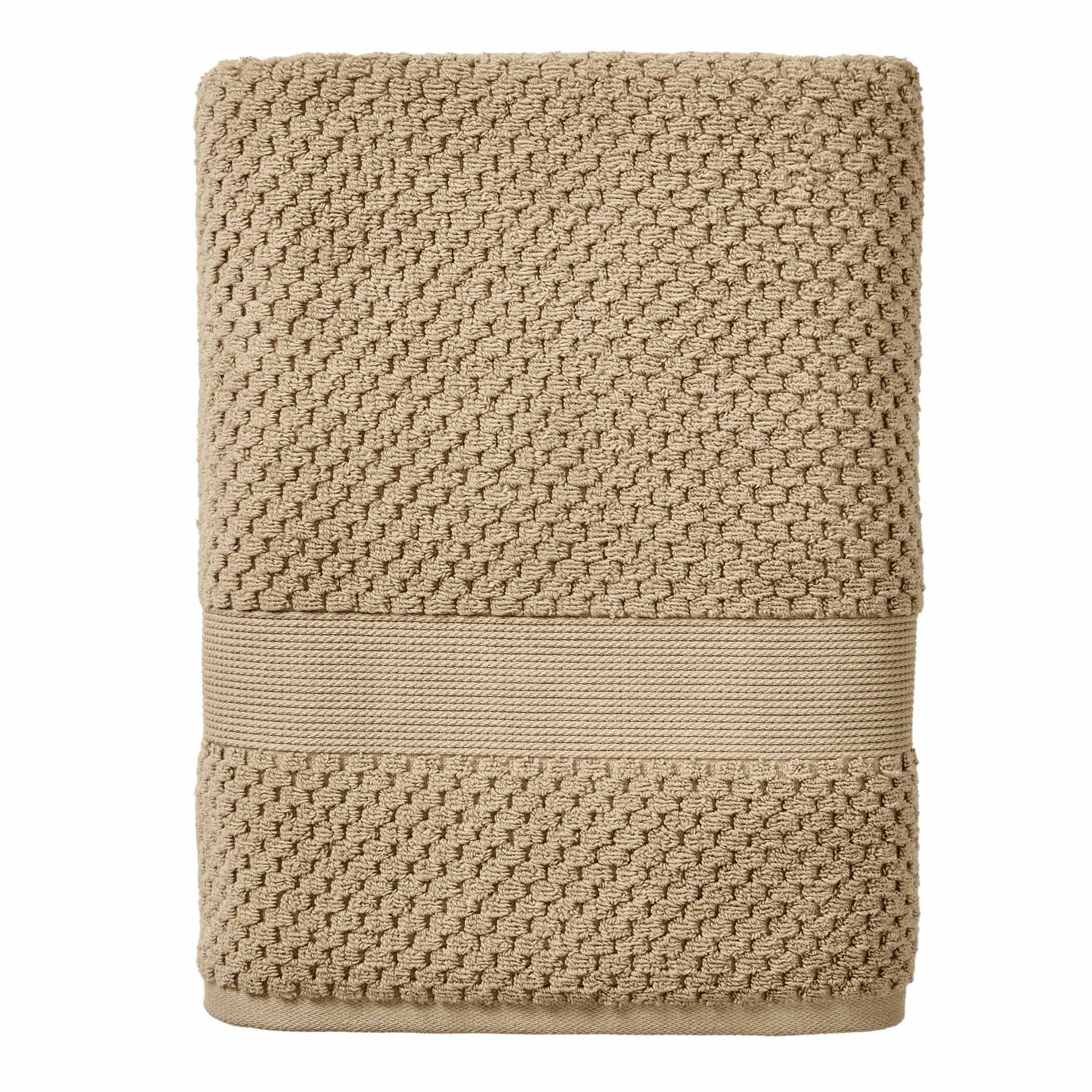 Better Homes & Gardens Signature Soft Cotton Popcorn Textured 6 Piece Bath Towel Set,Almond Biscuit