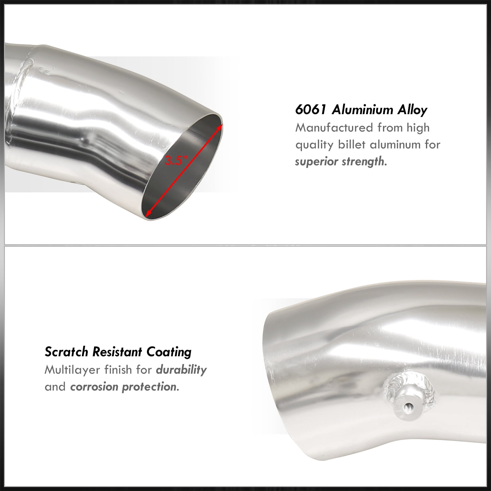 AJP Distributors JDM Cold Air Short Ram Intake CAI SRI Induction System Polished Aluminum Piping Pipe + Heat Shield & Filter Compatible/Replacement For Ford Mustang GT 4.6L V8 2005 2006 2007 2008 2009