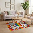 thumbnail image 3 of ODIKA Door Symmetrical Welcome Frame Lgbt Striped Bold Doormat Motif Refined for Playroom, Bedroom, Reading Nook, Pet Friendly & Kids Safe Play, 3 of 7