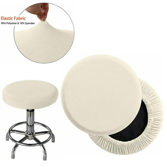ALigoa Round Chair Cover Washable Elastic Stool Slipcover for Dia.12-14" Chair, Set of 2