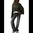 thumbnail image 3 of Suéter de Verano para Mujer, Cuello Redondo, Corta, Informal, de Punto, Tipo Pulóver Negro L, 3 of 7