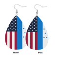 thumbnail image 2 of Leather Earrings Dangle Drop For Women America Honduran Flag Teardrop Earrings Lightweight Gifts, 2 of 6