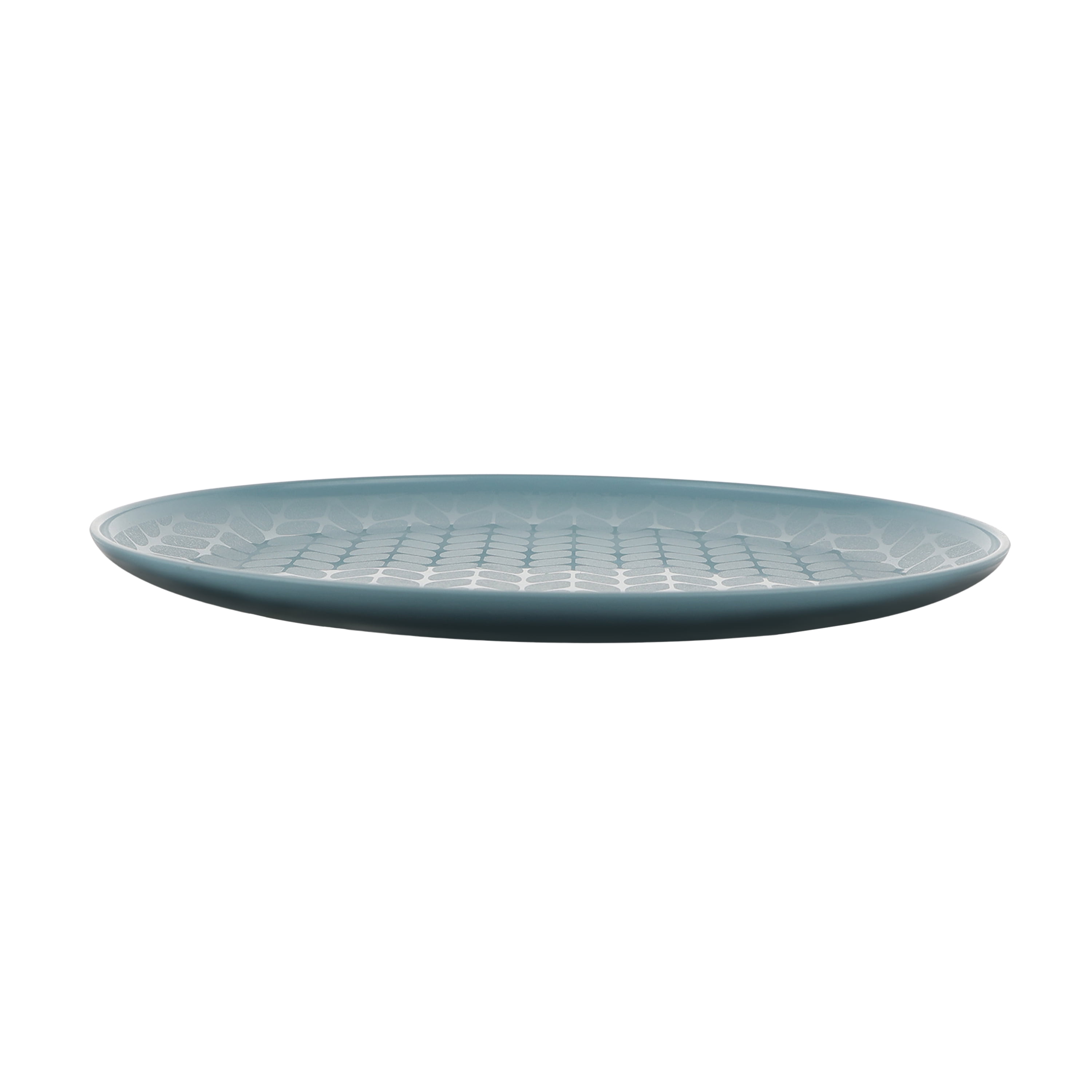 Mainstays 30-Piece Plastic Braided Pattern Dinnerware Bundle Set, Blue