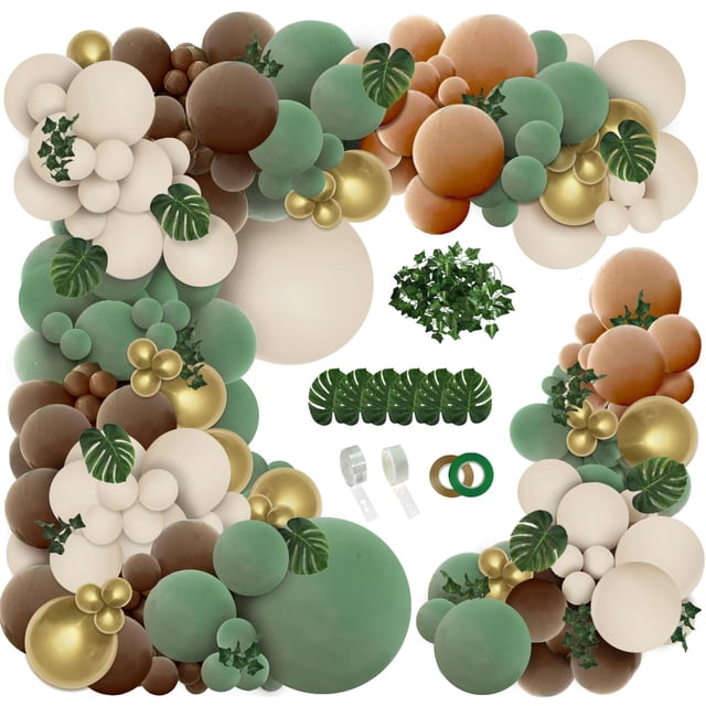 Kit de arcos con forma de guirnalda con globos PERPAOL Woodland Safari 148 piezas