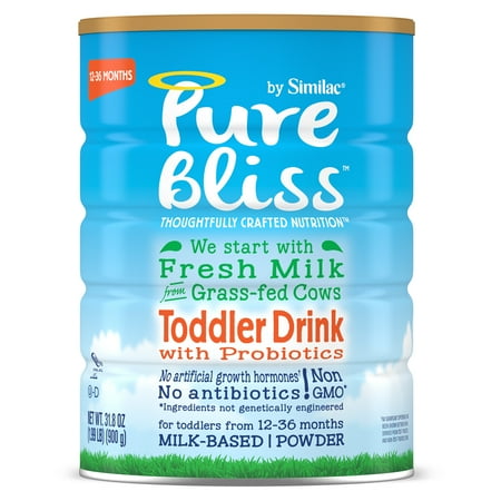Pure Bliss by Similac Toddler Drink with Probiotics, Starts with Fresh Milk from Grass-Fed Cows, Non-GMO Toddler Formula, 31.8 ounces