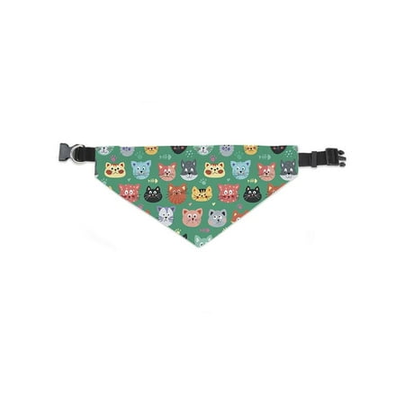 Green Cartoon Cats Pattern Bandana -Image by Shutterstock Large