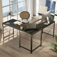 thumbnail image 7 of Bestier 95.2 inch L Shaped Desk with Power Outlet Reversible Corner Office Desk Black, 7 of 7