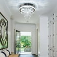 thumbnail image 6 of Diisunbihuo 11.8" Mini Chandelier Modern Crystal Chandeliers LED Crystal Ceiling Light Flush Mount Ceiling Lighting Fixture for Bedrooms Dinning Room Hallway (Cool White), 6 of 8