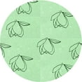 thumbnail image 1 of Ahgly Company Tapis d'Intérieur Rond Lavable en Machine Vert Menthe Transitionnel, 3 Pieds Rond, 1 of 7
