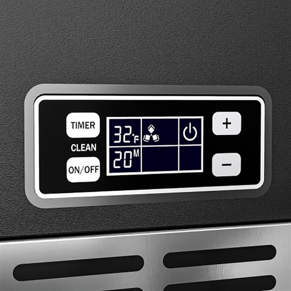 Pemberly Row Storage Basket Stainless Steel Built-In Ice Maker Machine in Silver
